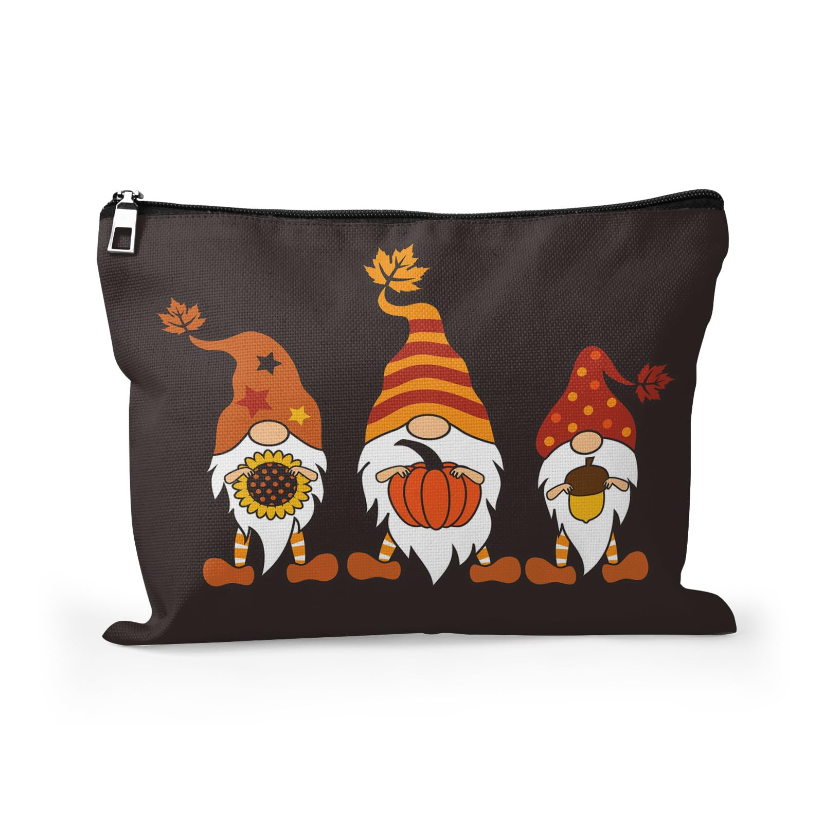 Cafl Hawaiian Palm Leaf Makeup Bag Tropical Palm Trees Cosmetic Bag Zipper Pouch Large Toiltry Bag Travel Linen Make Up Organizer Purse for Women 10×8Inch